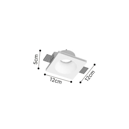 Inlight Χωνευτό τετράγωνο σποτ από γύψο 1XGU10 D:12cm (Χ0014-WH)
